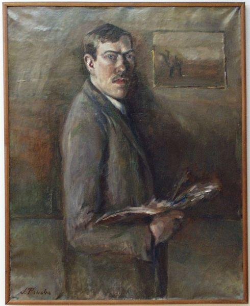 Jindřich Průcha, Melancholický portrét (Autoportrét), 1913, olej na plátně