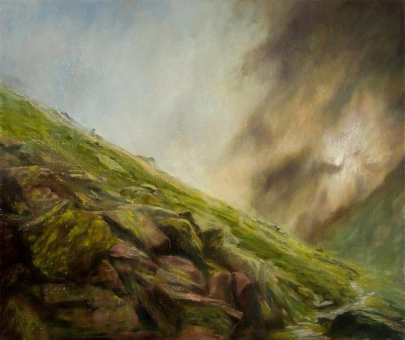 Pavol Stručka, Horská cesta, 2013, olej na plátně 